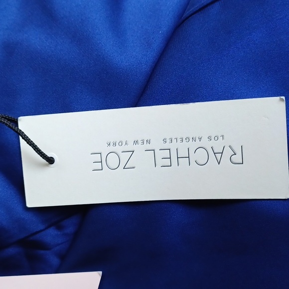 Rachel Zoe Royal Blue Satin Pull On Halter Top NEW- Sz. Sm - Picture 4 of 10